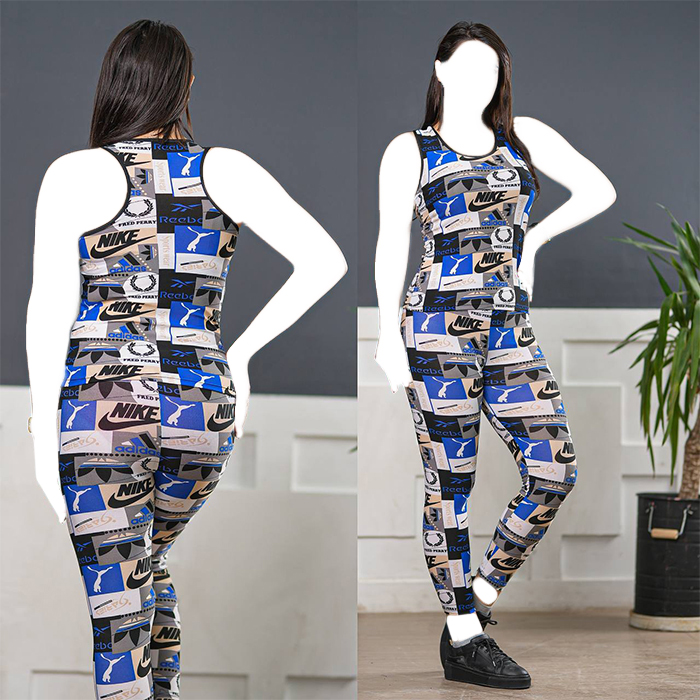 ست تاپ شلوار Nike دخترانه آبی مدل viana