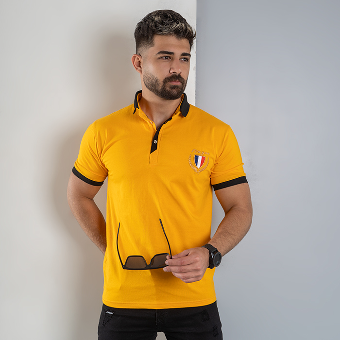 تیشرت مردانه خردلی مدل RIBAN