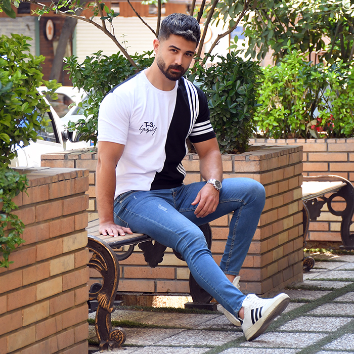 تیشرت T-3 مردانه مشکی مدل MARIO