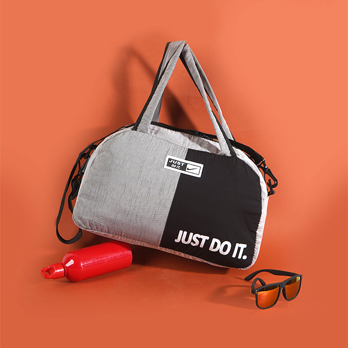 ساک ورزشی just do it طوسی مشکی مدل Karen