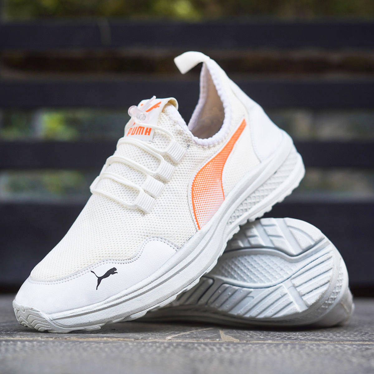 کفش ورزشی مردانه سفید نارنجی مدل Erik