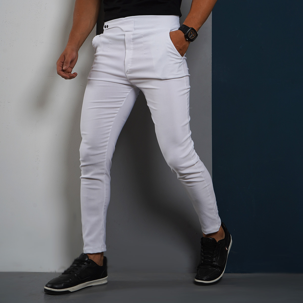 شلوار اسلش مردانه سفید مدل Matyar