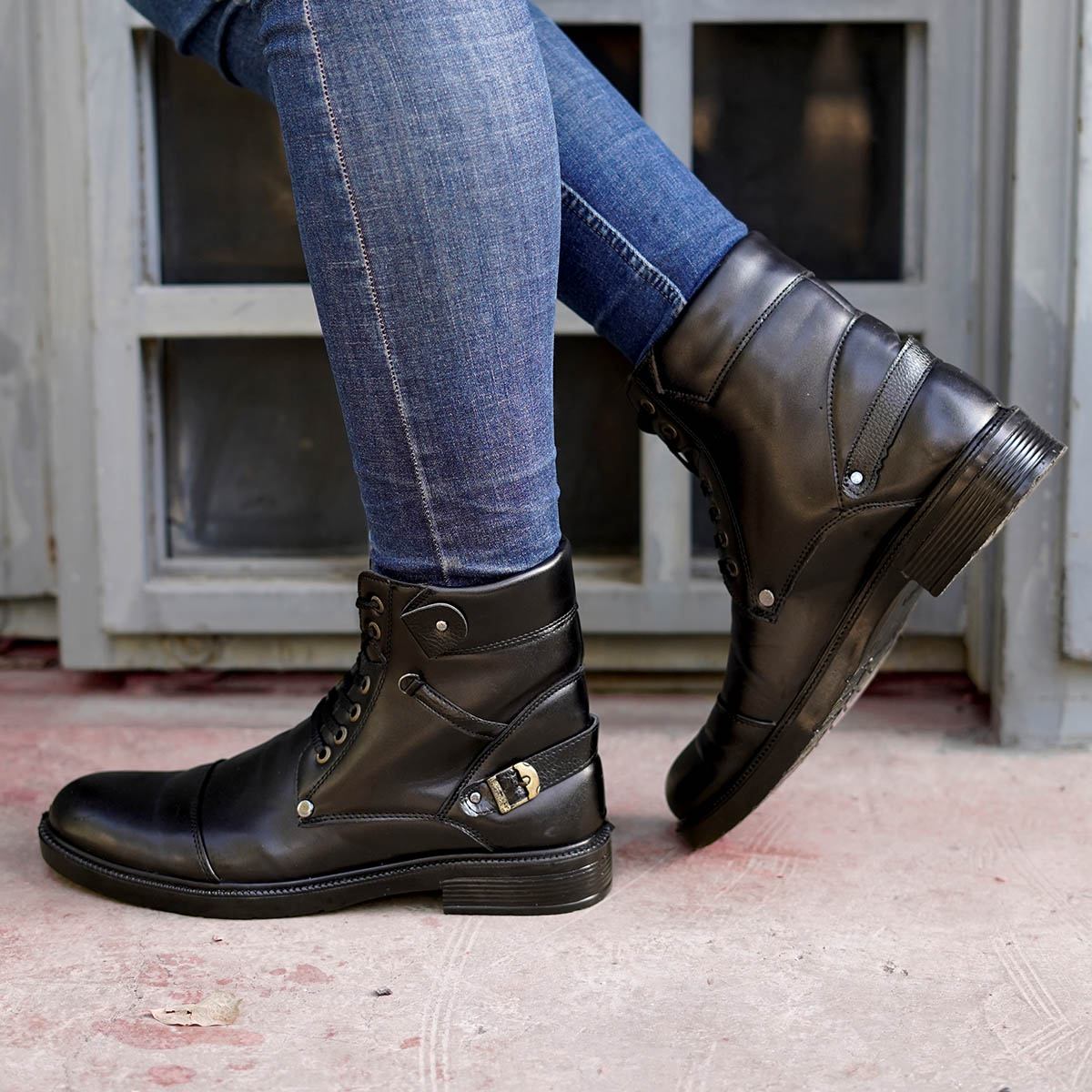 نیم بوت مشکی مردانه مدل Zanco