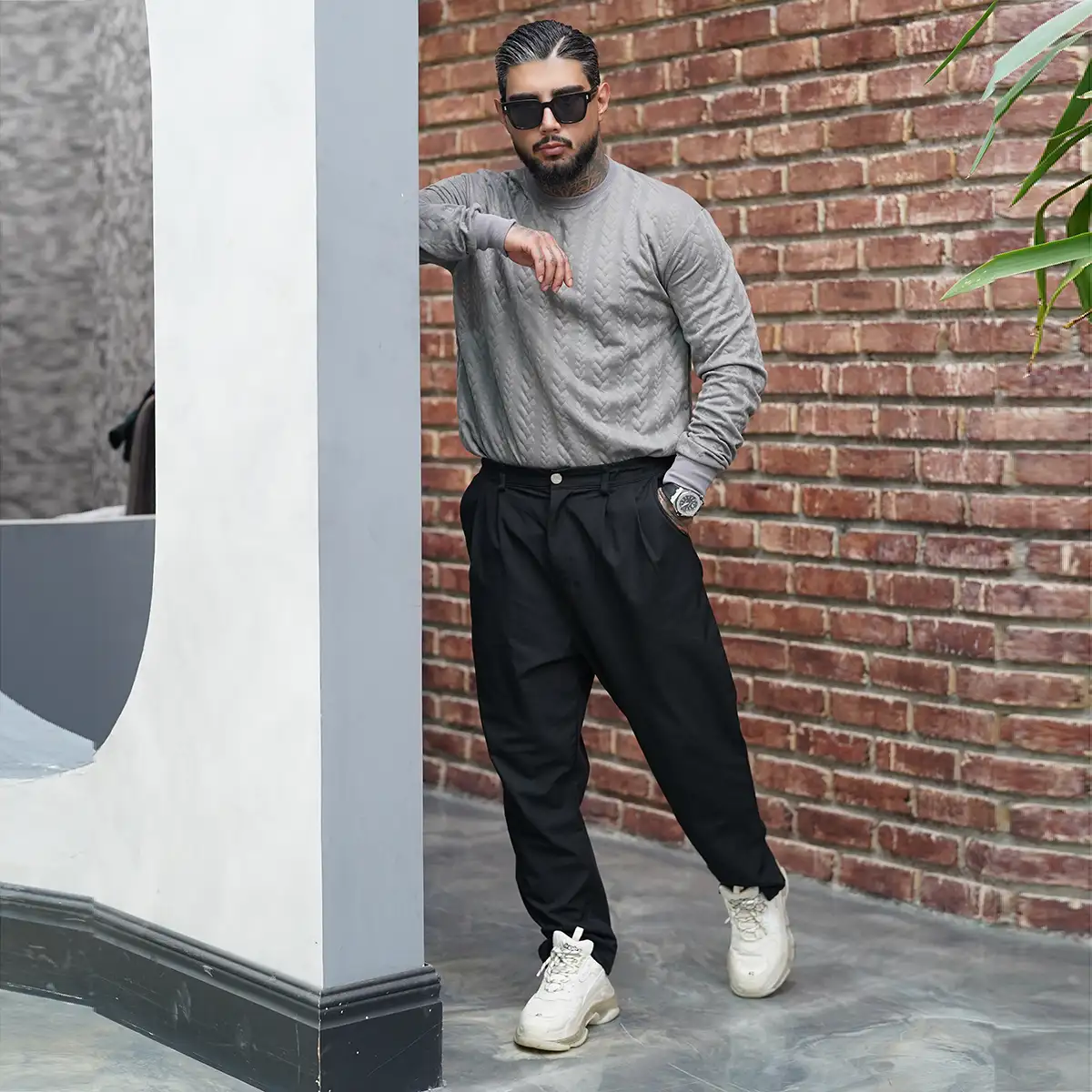 بلوز مردانه طوسی مدل R83