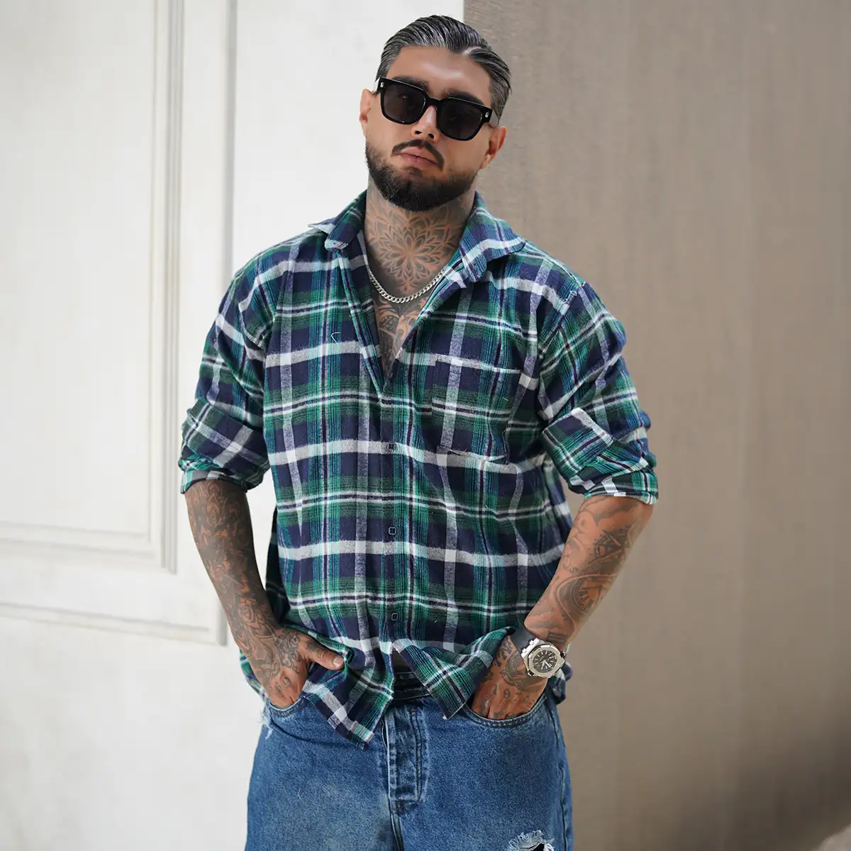 پیراهن مردانه سبزمدل Ramy