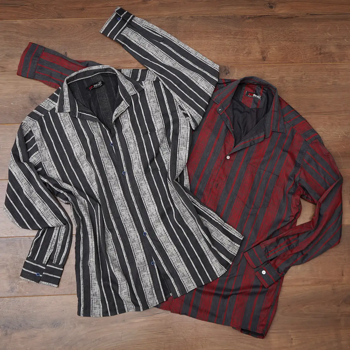 پیراهن مردانه مشکی طوسی مدل hirad