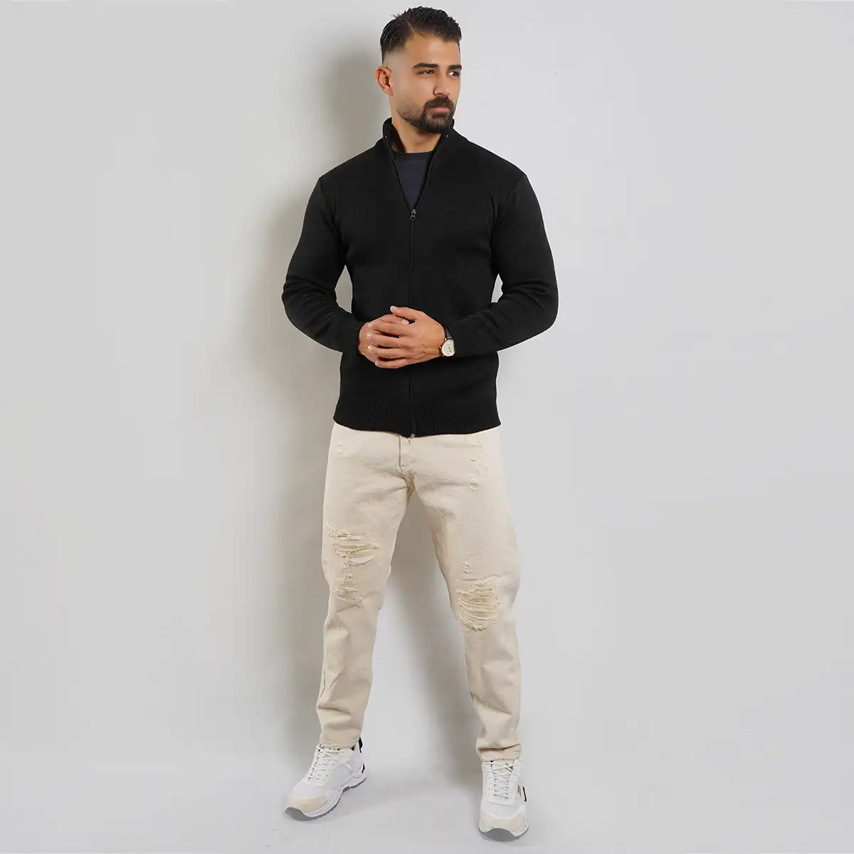 سوییشرت مردانه مشکی مدل Meysam