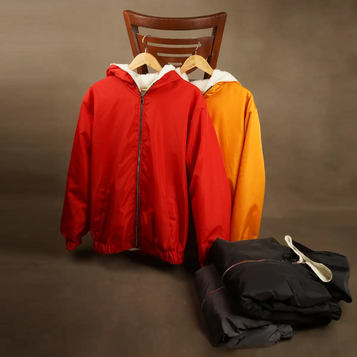 کاپشن داخل پشمی مردانه زرد مدل Massoud