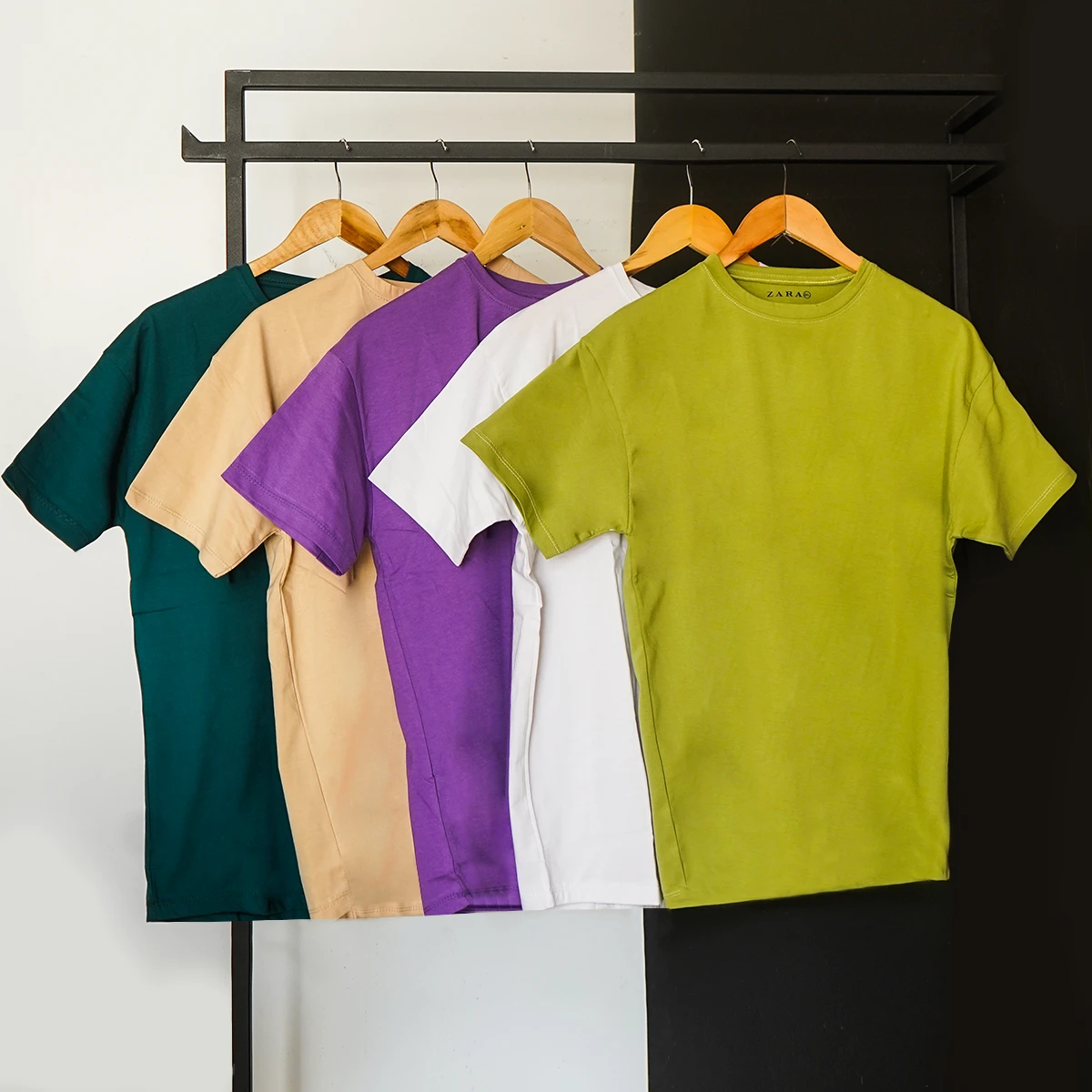 تیشرت ساده سبز مردانه مدل Vala