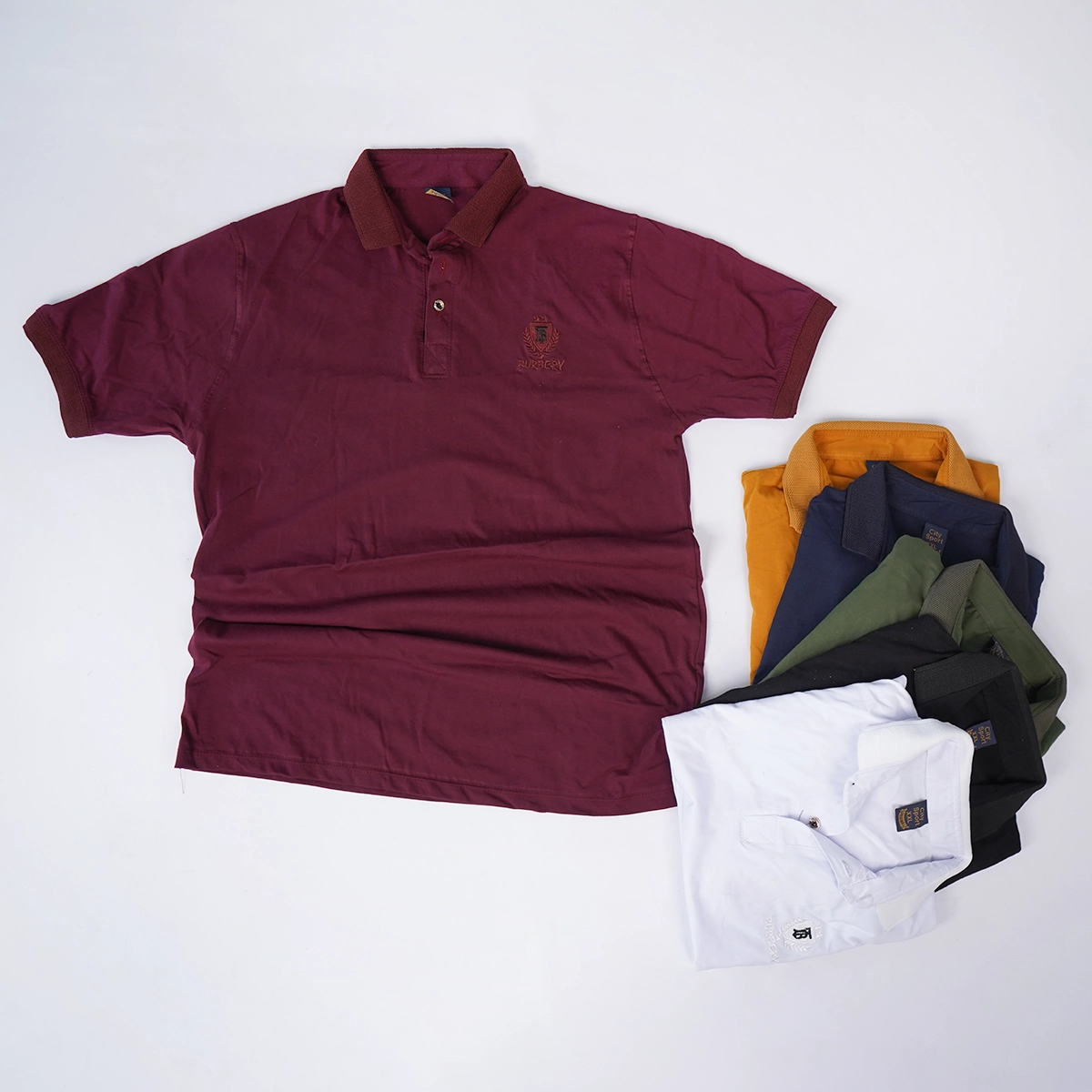 تیشرت یقه دار سرمه ای مردانه مدل Taha