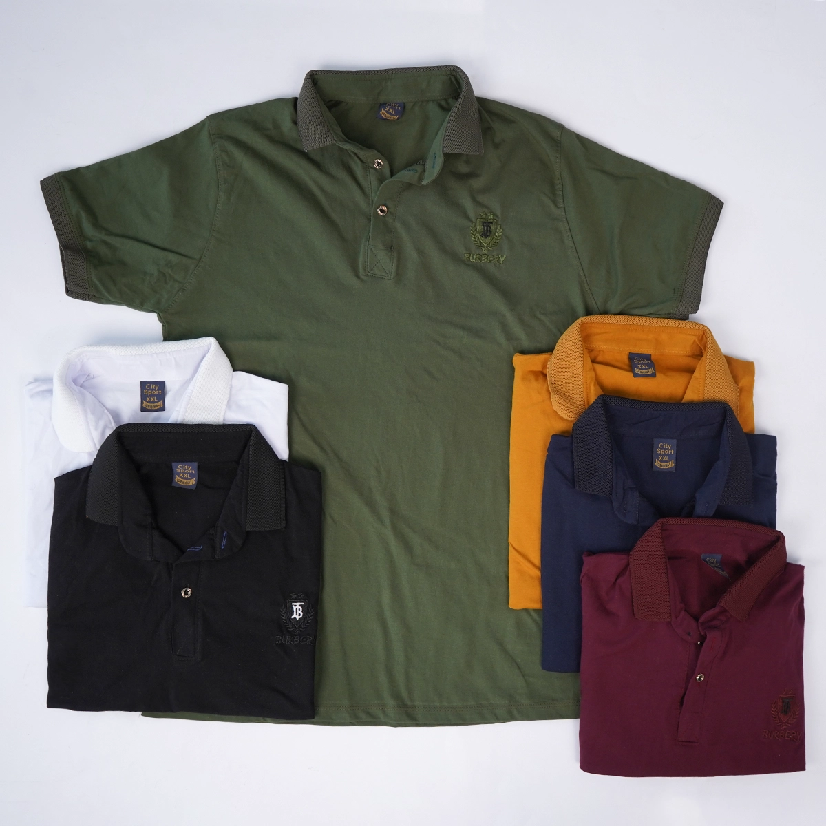 تیشرت یقه دار خردلی مردانه مدل Taha