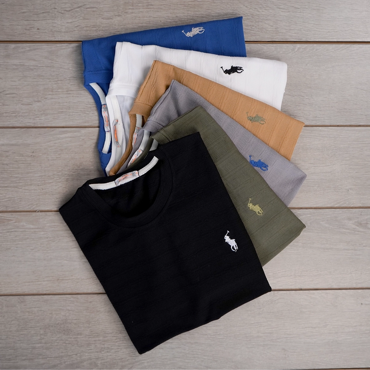 تیشرت مردانه پلو مشکی مدل Moroco