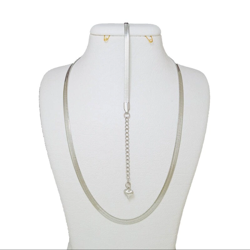 نیم ست نقره ای ماری مدل fered