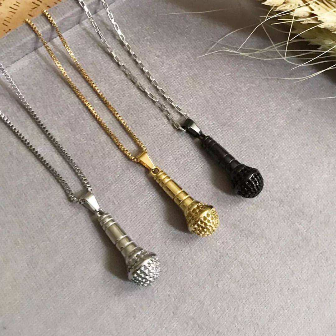 گردنبند میکروفون ( نقره ای )