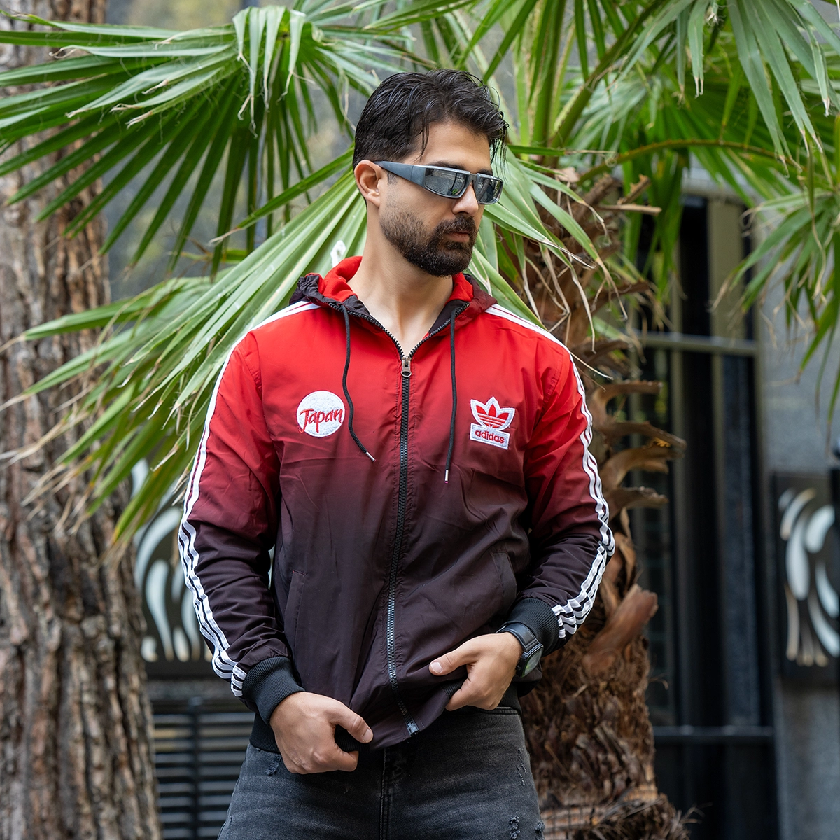 کاپشن آدیداس مردانه قرمز مدل Savino