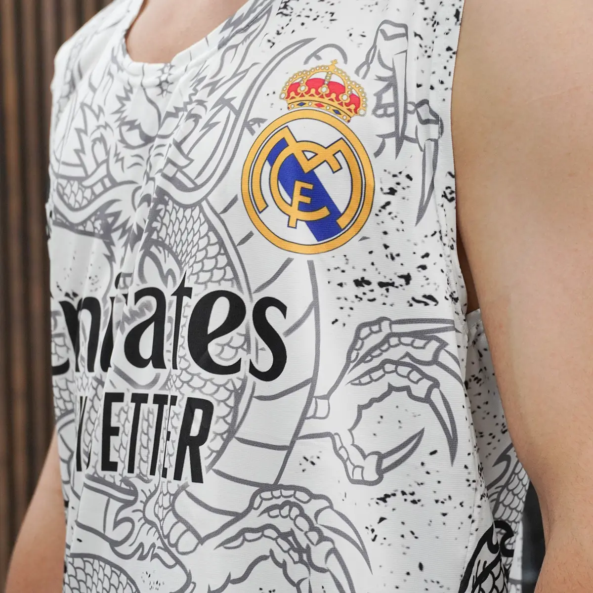 ست رکابی شلوارک مردانه سفید طرح اژدها