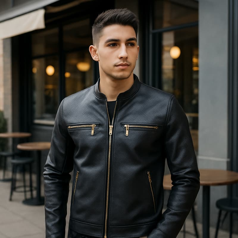 کاپشن چرم مردانه مدل SERGIO