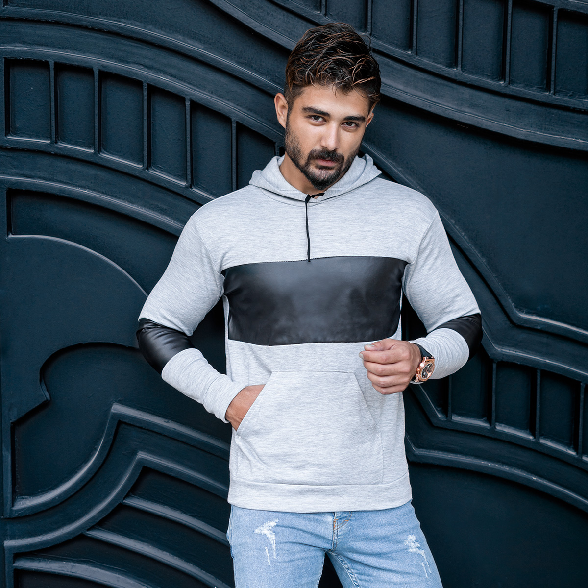 هودی کلاه دار مردانه مدل Aryaman