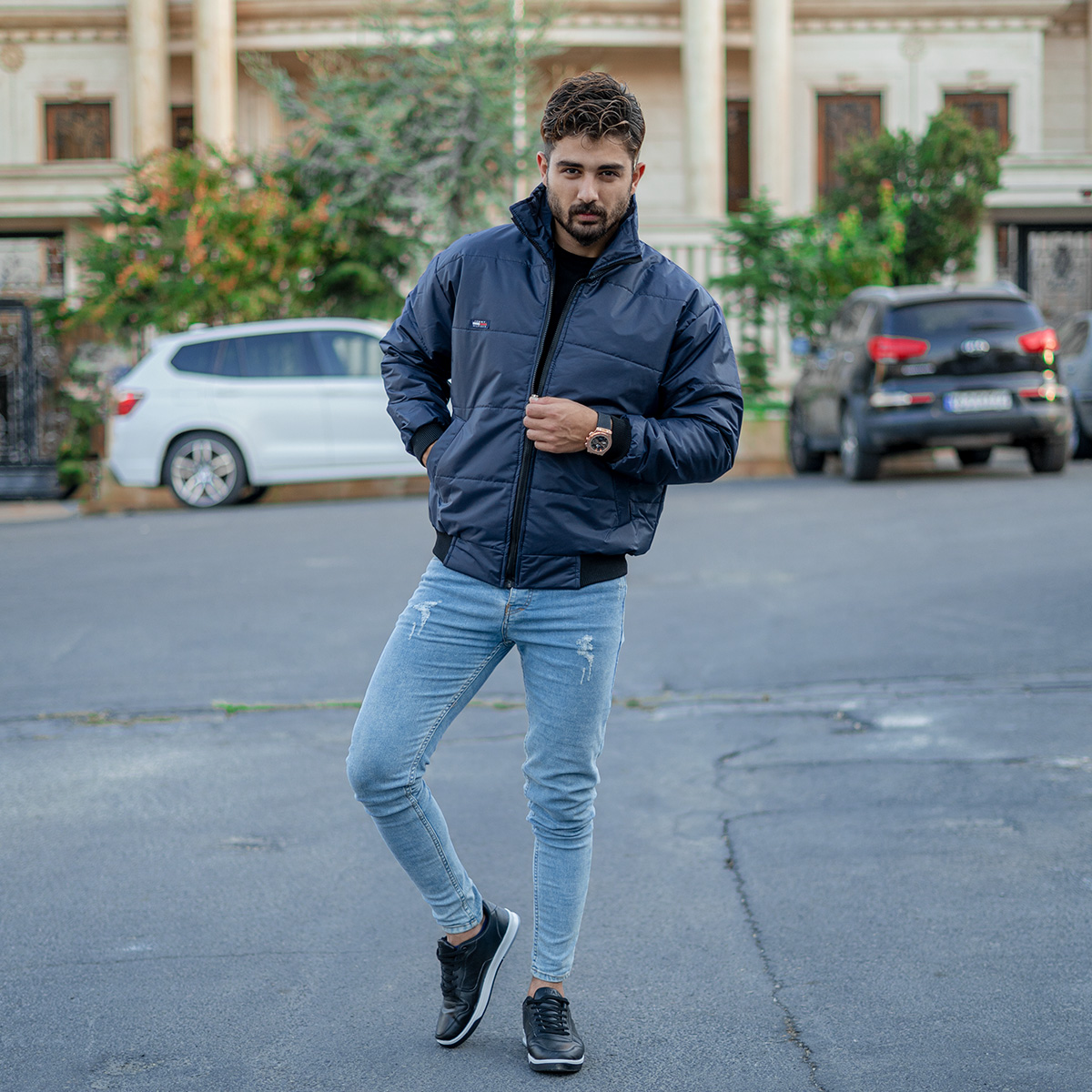 کاپشن مردانه مدل arshan رنگ سرمه ای