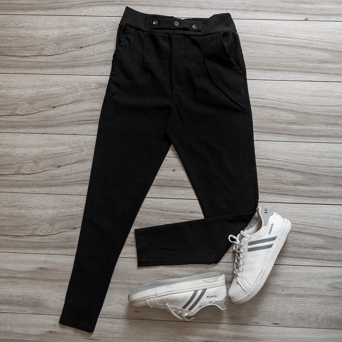 شلوار اسلش مردانه مشکی مدل Kavano(T)