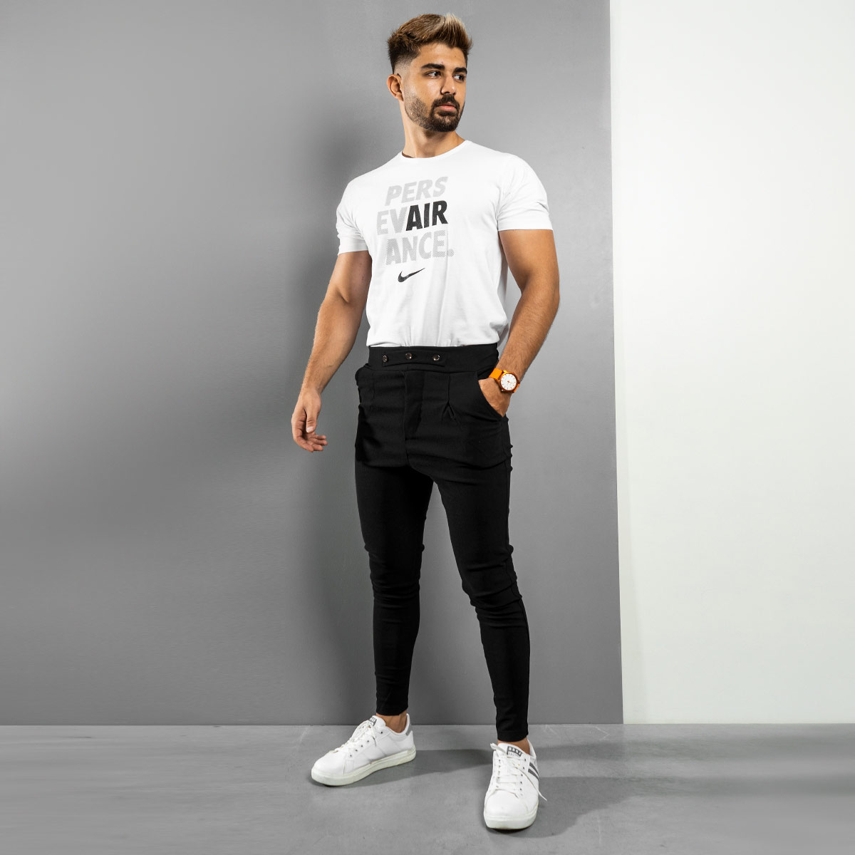 شلوار اسلش مردانه مشکی مدل Kavano(T)