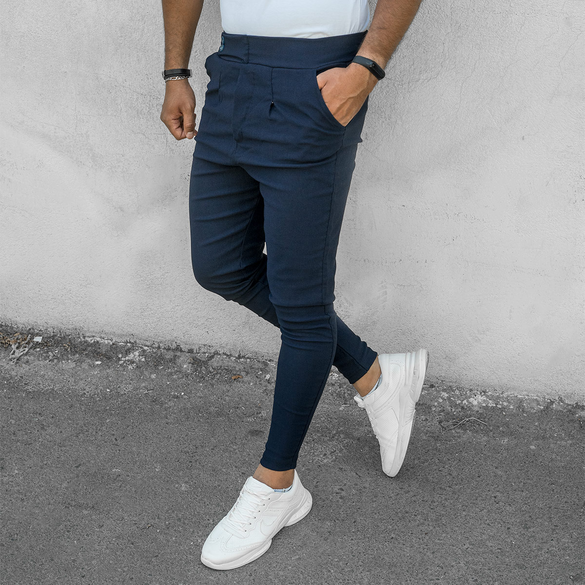 شلوار اسلش سرمه ای مردانه مدل Keavan