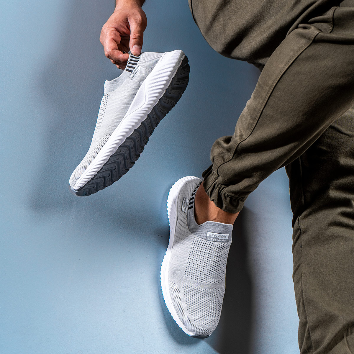 کفش ورزشیSKECHERS مردانه طوسی روشن مدل Balini-