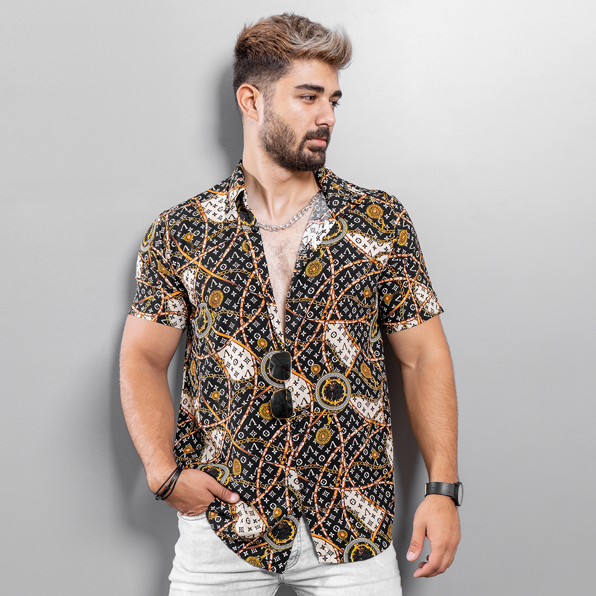پیراهن هاوایی (T)مردانه مدل Samir
