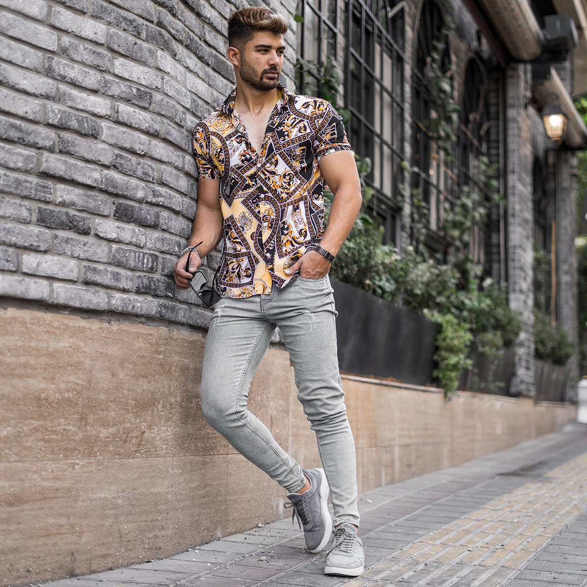 پیراهن هاوایی مردانه مدل Behzad