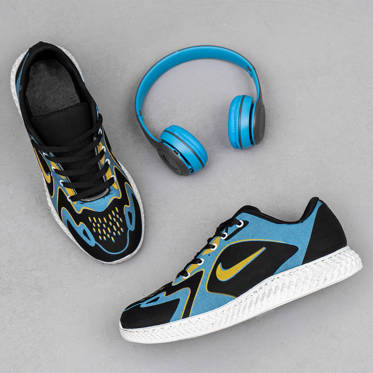 کفش ورزشی زرد آبی مردانه مدل Miden(T)