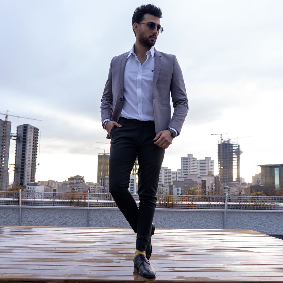 کت تک مردانه رنگ طوسی مدل DANLY