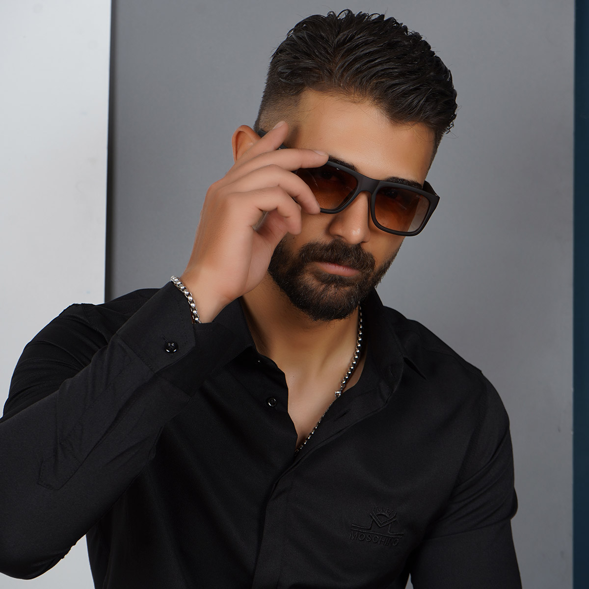 عینک مردانه قهوه‌ای مدل Hugo