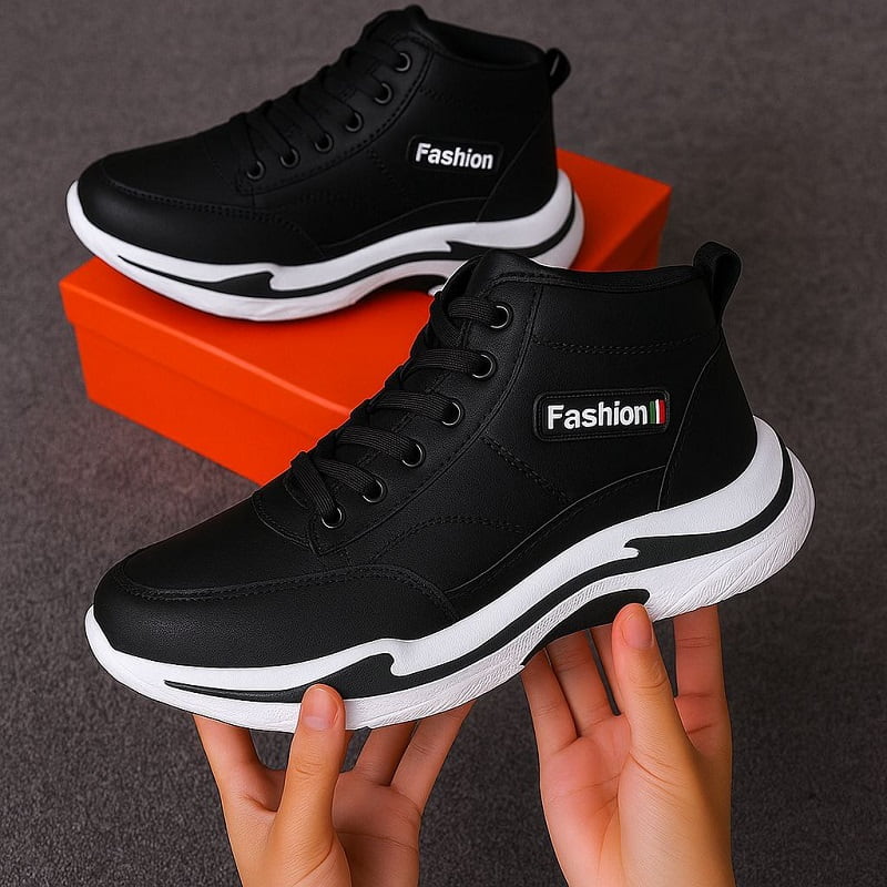 کفش ساقدار مردانه مشکی مدل EMTO